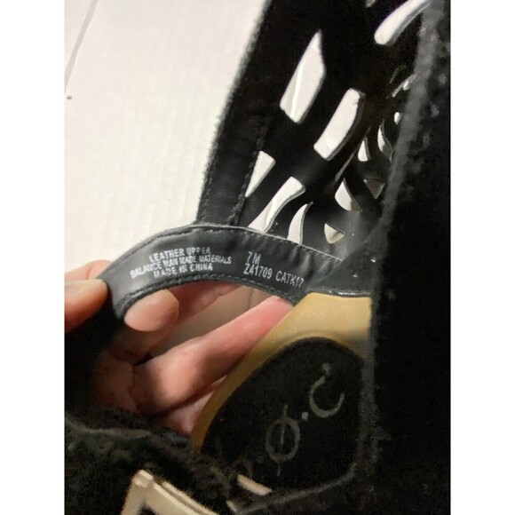 BOC Born Concept Dixie Women Black Leather Open Toe Block Heel Sandals Sz 7.5 - Picture 7 of 8